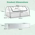 FANTASK 3 in 1 Gewächshaus mit Hochbeet, Foliengewächshaus mit PVC-Folie & 2 Fenstern, Rechteckiges Blumenbeet, Metall Pflanzkasten, Tomatenhaus für Garten, Terrasse & Balkon, 202 x 101 x 81 cm - Thumbnail 6