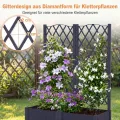 GOPLUS Blumenkasten mit Rankgitter, Hochbeet mit Spalier für Kletterpflanzen & Topfpflanzen, Tiefes Pflanzbeet mit Drainagelöchern für Balkon, Hinterhof & Garten (Grau,80 x 40 x 122 cm) - Thumbnail 4