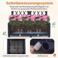GOPLUS Blumenkasten mit Rankgitter, Hochbeet mit Spalier für Kletterpflanzen & Topfpflanzen, Tiefes Pflanzbeet mit Drainagelöchern für Balkon, Hinterhof & Garten (Grau,80 x 40 x 122 cm) - Thumbnail 5