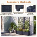 GOPLUS Blumenkasten mit Rankgitter, Hochbeet mit Spalier für Kletterpflanzen & Topfpflanzen, Tiefes Pflanzbeet mit Drainagelöchern für Balkon, Hinterhof & Garten (Grau,80 x 40 x 122 cm) - Thumbnail 6
