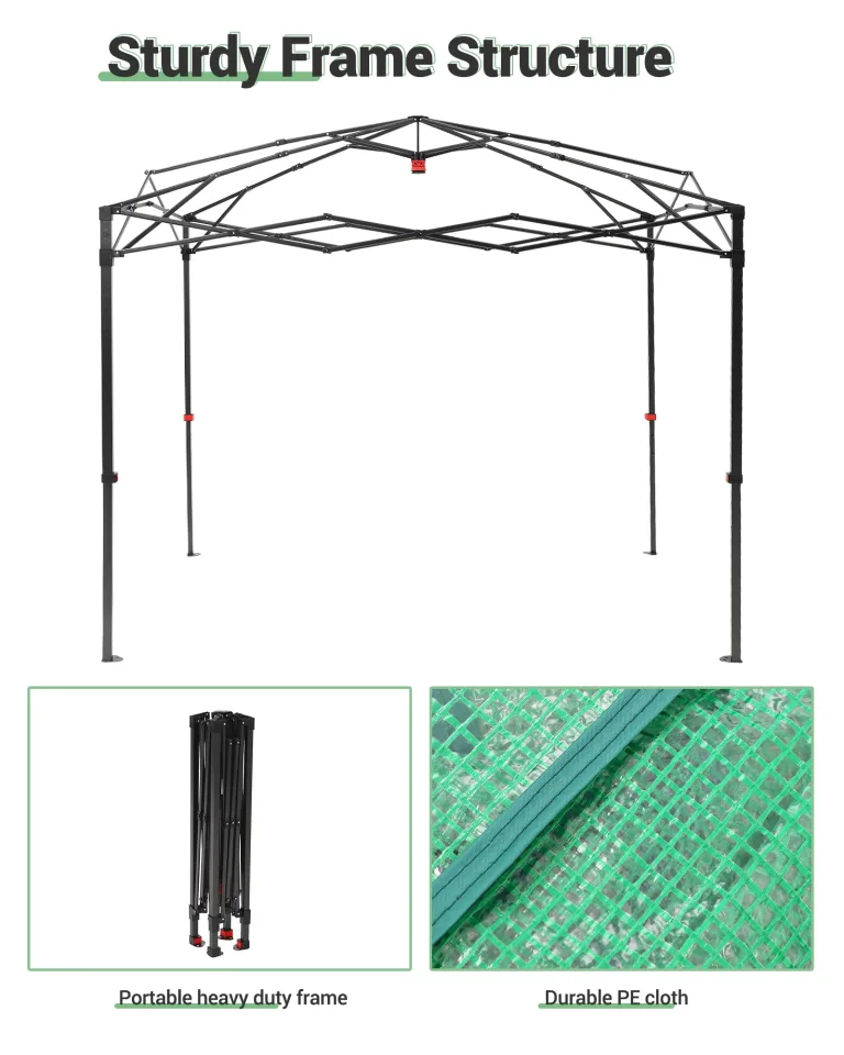 GarveeHome Gewächshaus Tunnel – Stabiler PE-Bezug, robuster Rahmen, Zipper-Türen & Mesh-Fenster, schneller Aufbau, UV-beständig, Winterfest – Ideal für Pflanzenaufzucht im Garten, Innen – Bild 3