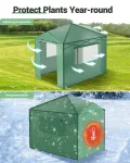 GarveeHome Gewächshaus Tunnel – Stabiler PE-Bezug, robuster Rahmen, Zipper-Türen & Mesh-Fenster, schneller Aufbau, UV-beständig, Winterfest – Ideal für Pflanzenaufzucht im Garten, Innen - Thumbnail 2