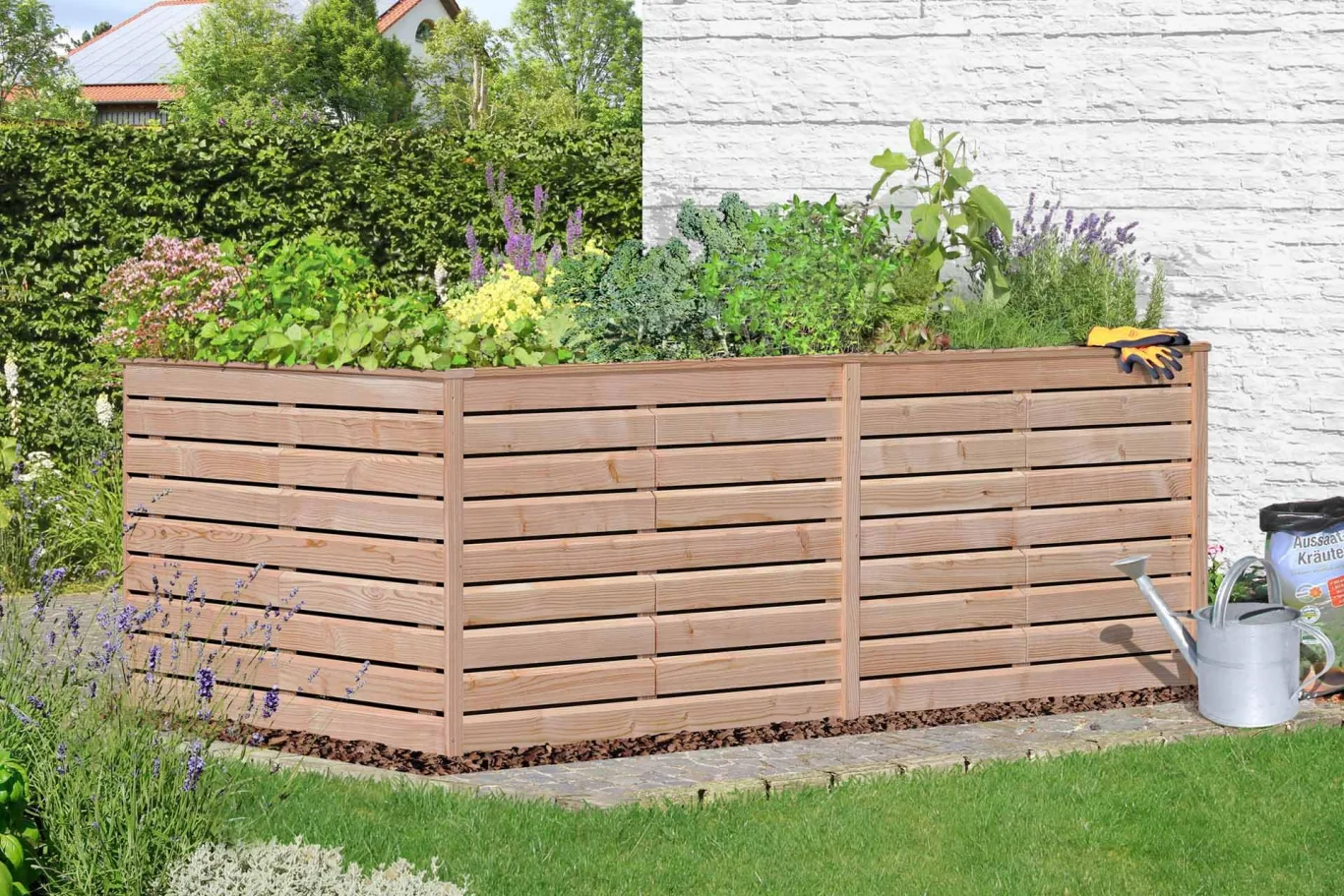 Rhombus Hochbeet XL – 206 × 103 × 75 cm | Lärche Natur - Bild 1
