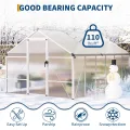 GarveeHome Stabiles begehbares Polycarbonat Gewächshaus 8x12 FT für Garten & Outdoor – Robuster Aluminiumrahmen, abschließbare Tür, Dachfenster – Ideal für Terrasse, Rasen, Pflanzenanzucht - Thumbnail 4
