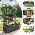 Hochbeet mit Sichtschutz 33cm tief | Metall Pflanzkasten mit Rankgitter & Rollen, wetterfest rostfrei, freistehend für Blumen, Kletterpflanzen, Tomaten, Garten Balkon Terrasse Privatsphäre(2 Stücke) - Thumbnail 6