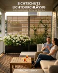 Hochbeet Metall mit Sichtschutz, 119 x 41 x 185 cm Pflanzkasten mit Rollen, 33 cm tiefes Pflanzbeet, Pflanzkübel Pflanzkasten für Gemüse, Kräuter und Blumen, wetterfest für Garten, Balkon und Terrasse - Thumbnail 2