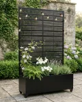 Hochbeet Metall mit Sichtschutz, 119 x 41 x 185 cm Pflanzkasten mit Rollen, 33 cm tiefes Pflanzbeet, Pflanzkübel Pflanzkasten für Gemüse, Kräuter und Blumen, wetterfest für Garten, Balkon und Terrasse - Thumbnail 8