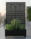 Hochbeet Metall mit Sichtschutz, Pflanzbeet Pflanzkübel Pflanzkasten Frühbeet Gartenbeet Blumenkasten Blumenbeet mit Rankgitter und Rollen wetterfest für Garten, Balkon und Terrasse - Thumbnail 8