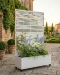 Hochbeet Metall mit Sichtschutz, Pflanzbeet Pflanzkübel Pflanzkasten Frühbeet Gartenbeet Blumenkasten Blumenbeet mit Rankgitter und Rollen wetterfest für Garten, Balkon und Terrasse - Thumbnail 9