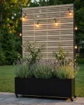 Hochbeet Metall mit Sichtschutz, Pflanzbeet Pflanzkübel Pflanzkasten Frühbeet Gartenbeet Blumenkasten Blumenbeet mit Rankgitter und Rollen wetterfest für Garten, Balkon und Terrasse - Thumbnail 10