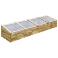 Garten-Gewächshaus aus Holz, quadratisches Gewächshaus, Kiefernholz, imprägniert, 200 x 50 x 35 cm - Thumbnail 7