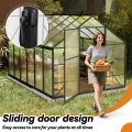 Gewächshaus Aluminium 380x250x205 cm mit Fundament, 4 mm PC-Hohlkammerplatten, Wetterfest & Stabil, Tomatenhaus Treibhaus Anzuchthaus Garten Frühbeet, inkl. Dachfenster & Tür - Thumbnail 5