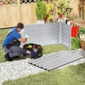 Metall Hochbeet Rechteckig 300x120x58 cm, stabil & rostfrei, wetterfest, langlebiges Gartenbeet für Gemüse, Kräuter & Blumen, Balkon & Terrasse – Silber - Thumbnail 8