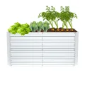Metall Hochbeet Rechteckig 300x120x58 cm, stabil & rostfrei, wetterfest, langlebiges Gartenbeet für Gemüse, Kräuter & Blumen, Balkon & Terrasse – Silber - Thumbnail 1