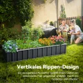 KING BIRD Hochbeet Metall 174x90x30cm,Pflanzkübel Blumenkasten mit 8 T Etiketten&Handschuhen,Pflanzkasten für Garten,DunkelGrau - Thumbnail 2