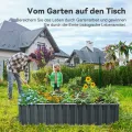 KING BIRD Hochbeet Metall 174x90x30cm,Pflanzkübel Blumenkasten mit 8 T Etiketten&Handschuhen,Pflanzkasten für Garten,DunkelGrau - Thumbnail 8