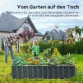 KING BIRD Hochbeet 174x90x46cm, verzinkter Stahl Frühbeet,Pflanzkasten für tief bewurzeltes Gemüse Kräuter Blumen,DunkelGrau - Thumbnail 8