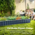 KING BIRD Hochbeete-Kit 258x90x30cm, verzinkt Gartenbeet Pflanzkübel Pflanzkasten mit 8 T-Etiketten&Handschuhen,DunkelGrau - Thumbnail 2