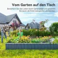 KING BIRD Hochbeete-Kit 258x90x30cm, verzinkt Gartenbeet Pflanzkübel Pflanzkasten mit 8 T-Etiketten&Handschuhen,DunkelGrau - Thumbnail 7