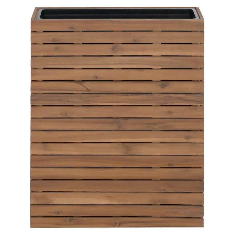 Mendler Pflanzkasten HWC-L21, Hochbeet Pflanzkübel Blumentopf, eckig 77x63x23cm Outdoor Akazie Holz FSC®-Zertifiziert - Hellbraun – Bild 6