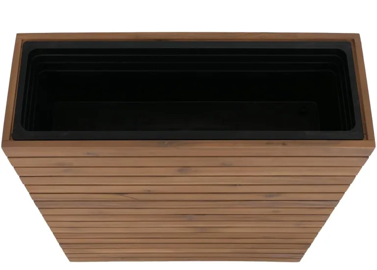 Mendler Pflanzkasten HWC-L21, Hochbeet Pflanzkübel Blumentopf, eckig 77x63x23cm Outdoor Akazie Holz FSC®-Zertifiziert - Hellbraun – Bild 7