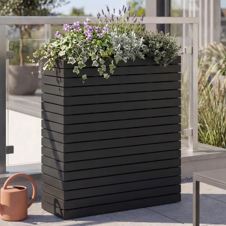 Mendler Pflanzkasten HWC-L21, Hochbeet Pflanzkübel Blumentopf, eckig 77x63x23cm Outdoor Akazie Holz FSC®-Zertifiziert - Hellbraun – Bild 10