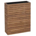 Mendler Pflanzkasten HWC-L21, Hochbeet Pflanzkübel Blumentopf, eckig 77x63x23cm Outdoor Akazie Holz FSC®-Zertifiziert - Hellbraun - Thumbnail 4