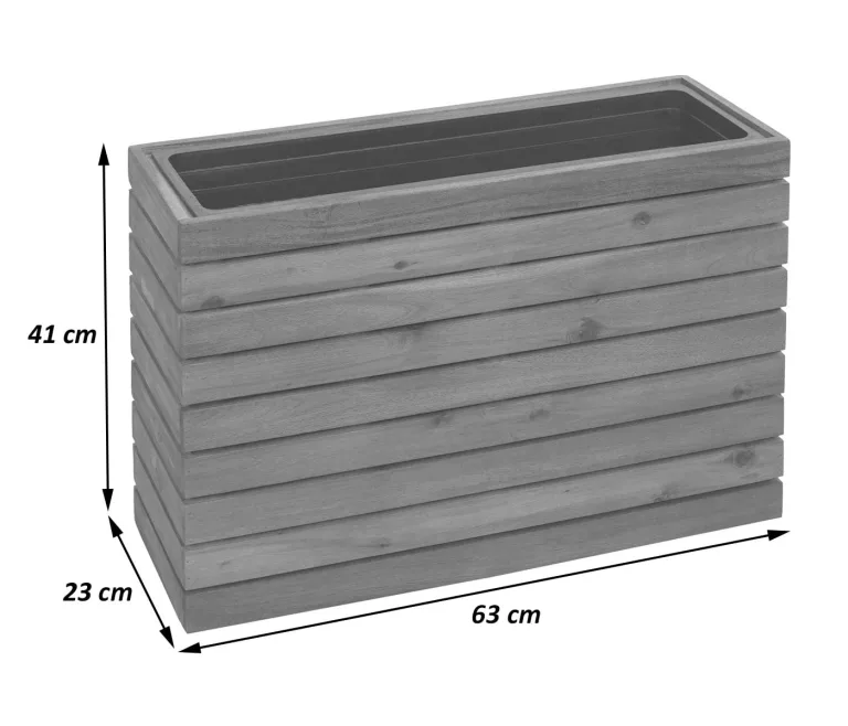 Mendler Pflanzkasten HWC-L21, Pflanzkübel Blumentopf Hochbeet, eckig 41x63x23cm Outdoor Akazie Holz FSC®-Zertifiziert - Hellbraun – Bild 3