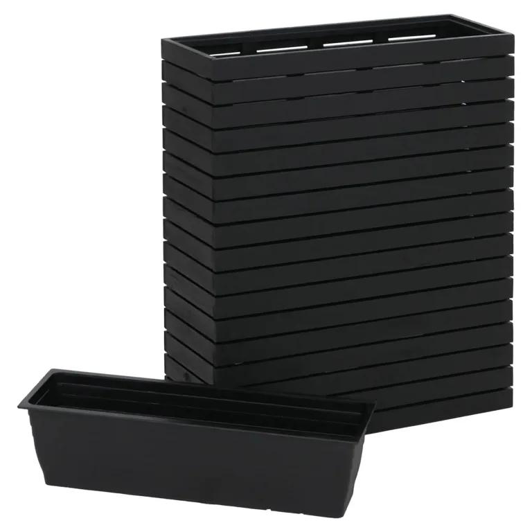 Mendler Pflanzkasten HWC-L21, Hochbeet Pflanzkübel Blumentopf, eckig 77x63x23cm Outdoor Akazie Holz FSC®-Zertifiziert - schwarz – Bild 8