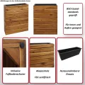 Mendler Pflanzkasten HWC-L21, Hochbeet Pflanzkübel Blumentopf, eckig 77x63x23cm Outdoor Akazie Holz FSC®-Zertifiziert - schwarz - Thumbnail 2