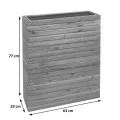 Mendler Pflanzkasten HWC-L21, Hochbeet Pflanzkübel Blumentopf, eckig 77x63x23cm Outdoor Akazie Holz FSC®-Zertifiziert - schwarz - Thumbnail 3