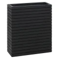 Mendler Pflanzkasten HWC-L21, Hochbeet Pflanzkübel Blumentopf, eckig 77x63x23cm Outdoor Akazie Holz FSC®-Zertifiziert - schwarz - Thumbnail 4