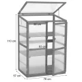 Mendler Gewächshaus HWC-Q13, Treibhaus Anzuchthaus Frühbeet Fenster verstellbar Holz FSC®-Zertifiziert 110x76x57cm - Dunkelbraun - Thumbnail 3