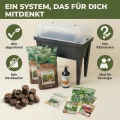 Green Home Hochbeet Set XXL 107 x 100 x 50 cm Balkon-Hochbeet mit Abdeckung als Frühbeet nutzbar inklusive Saatgut und Dünger Pflanzkasten aus Kunststoff für Kräuter und Gemüse - Thumbnail 2