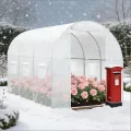 Großes begehbares Gewächshaus 200x300x190 cm – Winterfest, Rolltür & 6 Fenster, verzinktes Stahlgestell, Moskitonetz – als Tomatenhaus für Gemüse & Kräuter, Weiß - Thumbnail 6