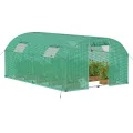 Gewächshaus 3x6 m groß, Foliengewächshaus mit 6 Fenstern & Tür, verzinkter Stahlrahmen, UV-beständige Abdeckung, Tomatenhaus für Pflanzen & Gemüse - Thumbnail 10