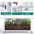 YITAHOME Hochbeete mit Rankgitter, Garten-Rankgitter mit Rädern, 108,5 x 44 x 155 cm, Drainagelöcher und Stopfen für Kletterpflanzen, erhöhter Übertopf hält 6,8 kg für Gemüse, Blumen, Obst (weiß) - Thumbnail 6