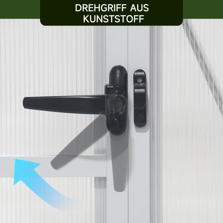 Gewächshaus Aluminium für den Garten | 177*300*193 cm | Vielseitig nutzbar als Treibhaus Gartenhaus Winterfest Aufzucht Tomatenhaus Frühbeet und Pflanzenhaus Weiß – Bild 7