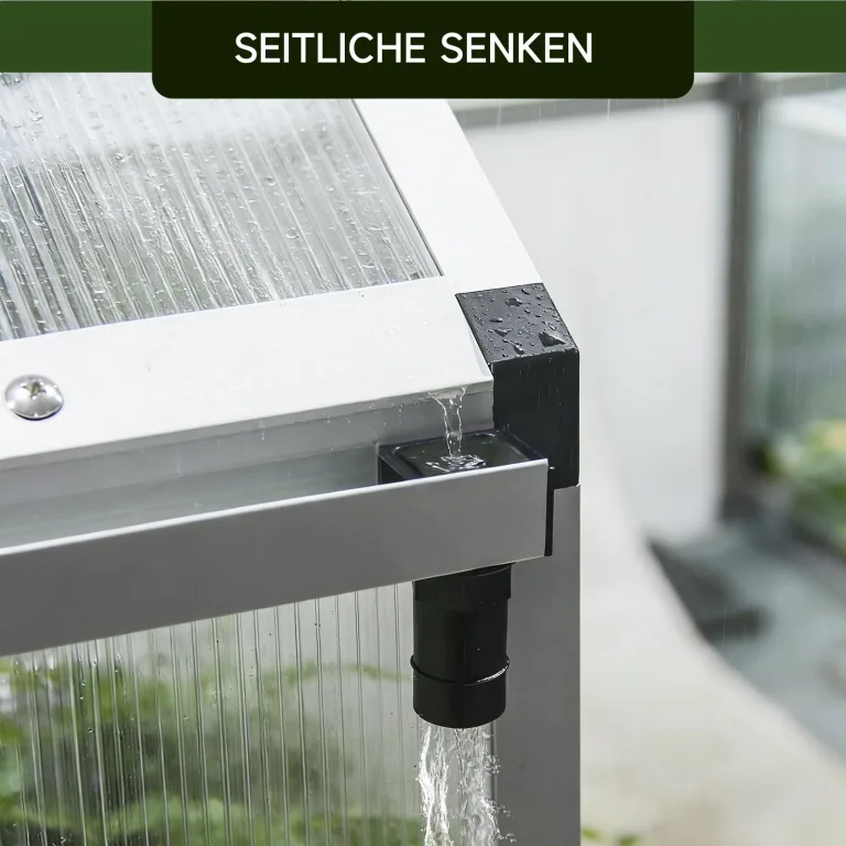 Gewächshaus Aluminium für den Garten | 177*300*193 cm | Vielseitig nutzbar als Treibhaus Gartenhaus Winterfest Aufzucht Tomatenhaus Frühbeet und Pflanzenhaus Weiß – Bild 8