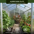 Gewächshaus Aluminium für den Garten | 177*300*193 cm | Vielseitig nutzbar als Treibhaus Gartenhaus Winterfest Aufzucht Tomatenhaus Frühbeet und Pflanzenhaus Weiß - Thumbnail 3