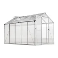 Gewächshaus Aluminium für den Garten | 177*300*193 cm | Vielseitig nutzbar als Treibhaus Gartenhaus Winterfest Aufzucht Tomatenhaus Frühbeet und Pflanzenhaus Weiß - Thumbnail 9