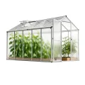 Gewächshaus Aluminium für den Garten | 177*300*193 cm | Vielseitig nutzbar als Treibhaus Gartenhaus Winterfest Aufzucht Tomatenhaus Frühbeet und Pflanzenhaus Weiß - Thumbnail 1