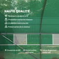 Outsunny Garten-Gewächshaus, Tunnel, 24 ㎡, groß, 8 x 3 x 2 m, mit PE-Plane, verzinkter Stahlrahmen, Ø 24 mm, aufrollbare Tür und 12 Fenster, Grün - Thumbnail 3