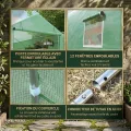 Outsunny Garten-Gewächshaus, Tunnel, 24 ㎡, groß, 8 x 3 x 2 m, mit PE-Plane, verzinkter Stahlrahmen, Ø 24 mm, aufrollbare Tür und 12 Fenster, Grün - Thumbnail 4
