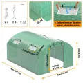 Gewächshaus Foliengewächshaus mit Verzinktrohrfundament 3 × 4 m - 12 m² inkl. Erdanker & 4 Aufrollbare Fenster mit Moskitonetz & 140 g/m² UV-beständig Tomatengewächshaus Greenhouse - Thumbnail 2