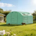 Gewächshaus Foliengewächshaus mit Verzinktrohrfundament 3 × 4 m - 12 m² inkl. Erdanker & 4 Aufrollbare Fenster mit Moskitonetz & 140 g/m² UV-beständig Tomatengewächshaus Greenhouse - Thumbnail 7