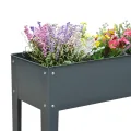 Outsunny Hochbeet Kräuterbeet Pflanzkasten aus Metall mit Füßen und 3 Abflusslöchern, Blumenkasten 100 x 30 x 80 cm - Thumbnail 8