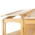 Garten-Gewächshaus 153 x 61 cm Naturholz Klassisch Hohe Wände Treibhaus Tannenholz Wasserfest Lackiert 2 Drehtüren Dachfenster Auto Belüftung Verstellbare Regale Pflanzkasten Türriegel 4 Haken - Thumbnail 7