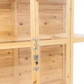 Garten-Gewächshaus 153 x 61 cm Naturholz Klassisch Hohe Wände Treibhaus Tannenholz Wasserfest Lackiert 2 Drehtüren Dachfenster Auto Belüftung Verstellbare Regale Pflanzkasten Türriegel 4 Haken - Thumbnail 8