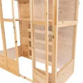 Garten-Gewächshaus 153 x 61 cm Naturholz Klassisch Hohe Wände Treibhaus Tannenholz Wasserfest Lackiert 2 Drehtüren Dachfenster Auto Belüftung Verstellbare Regale Pflanzkasten Türriegel 4 Haken - Thumbnail 9